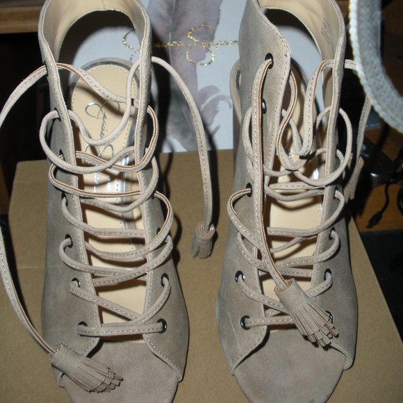 Jessica Simpson Shoes - Jessica Simpson Color Cashmere block heeled suede look shoes Tilory in box.